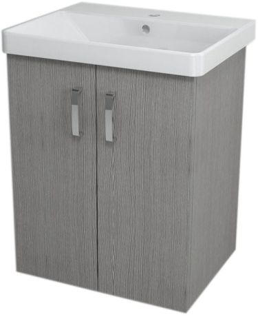 Przejdź do produktu THEIA szafka umywalkowa 56,4x70x44,2cm, 2 drzwiczki, dąb srebrny