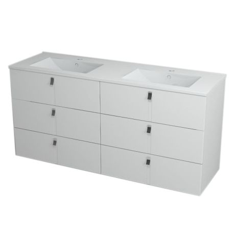 Przejdź do produktu MITRA szafka z umywalką, 3 szuflady, 150x70x46 cm, biały