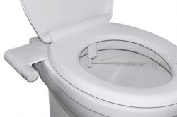 Bidet pod deskę WC, zasilanie zimną wodą, plastik, biały