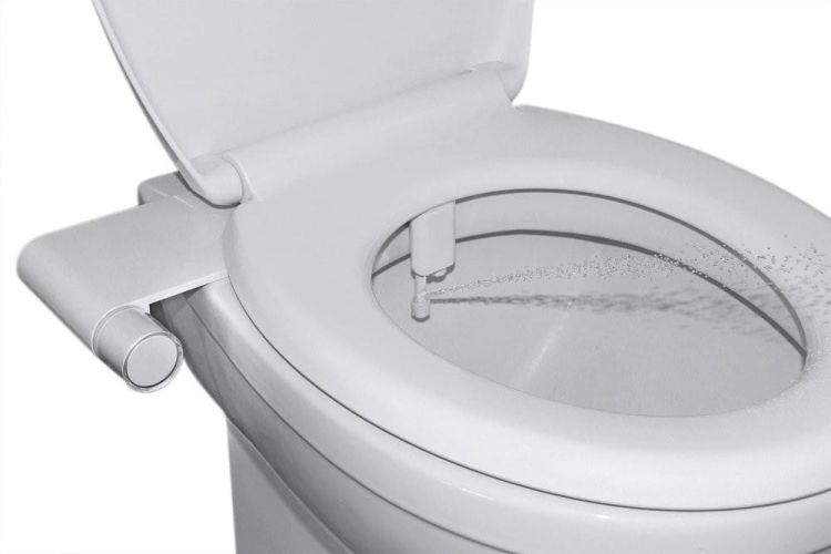 Bidet pod deskę WC, zasilanie zimną wodą, plastik, biały