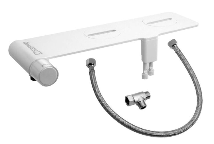Bidet pod deskę WC, zasilanie zimną wodą, plastik, biały