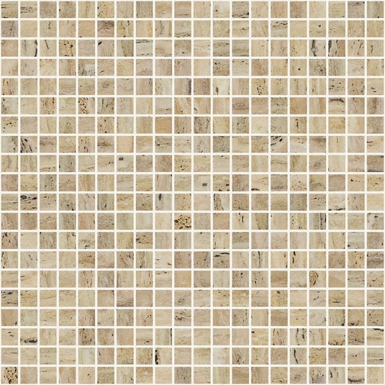 ZEN Travertino Glass mosaic 25x25 mm (plato 31,2x49,5) (bal.= 2,00m2)