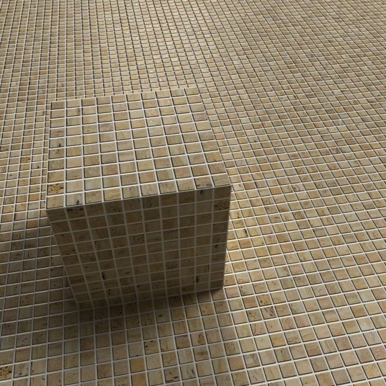 ZEN Travertino Glass mosaic 25x25 mm (plato 31,2x49,5) (bal.= 2,00m2)