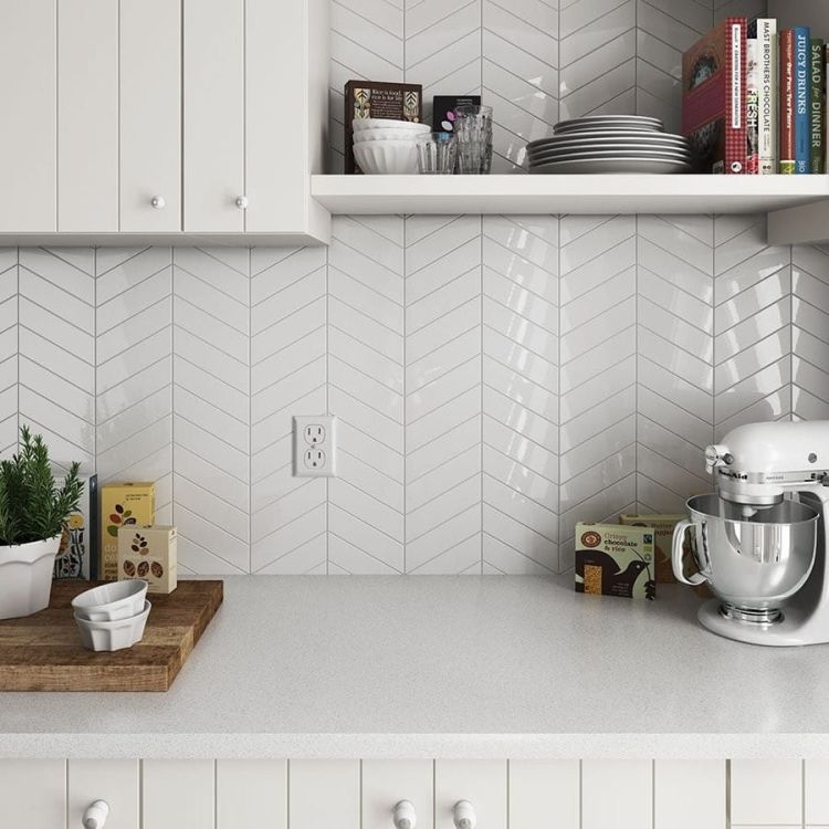CHEVRON WALL White Matt Left 18,6x5,2 (EQ-3) (1bal=0,5m2)