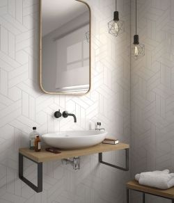 CHEVRON WALL White Matt Left 18,6x5,2 (EQ-3) (1bal=0,5m2)