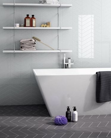 Przejdź do produktu CHEVRON WALL płytki ścienne Sky Blue Right 18,6x5,2 (EQ-3) (bal=0,5m2)