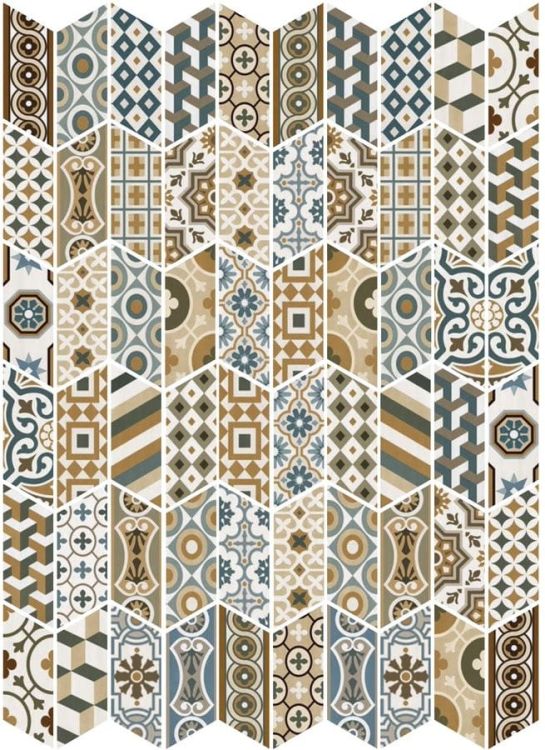CHEVRON FLOOR Patchwork Color Derecho 9x20,5 (EQ-10D) (1bal=1m2)