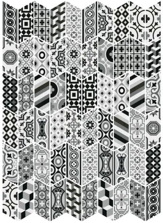 Przejdź do produktu CHEVRON FLOOR Patchwork B&W Derecho 9x20,5 (EQ-10D) (1bal=1m2)
