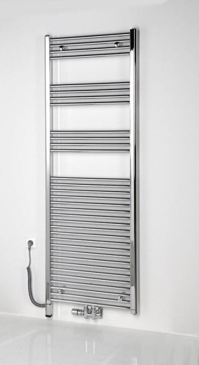 ONE D grzałka elektryczna z termostatem, 200W, lewa chrom