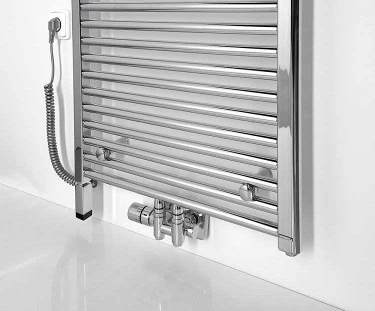 ONE D grzałka elektryczna z termostatem, 300W, lewa, chrom