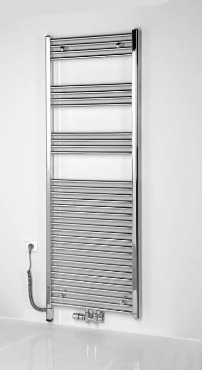 ONE D grzałka elektryczna z termostatem, 300W, lewa, chrom