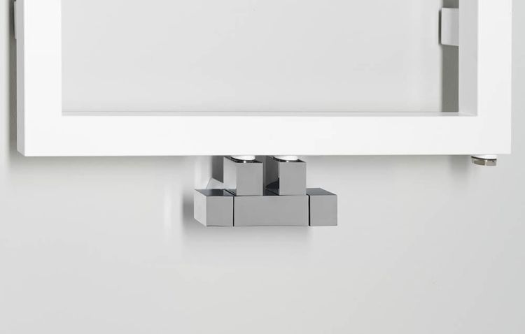 CUBE TWIN zestaw przyłączeniowy środkowy 50mm, chrom