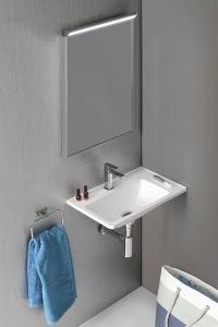 ARANA umywalka kompozytowa 56x11x35cm, biała, prawa