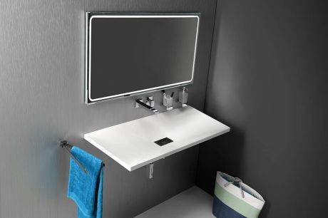 Przejdź do produktu TONGA umywalka kompozytowa z pokrywą odpływu 121x50cm, biały