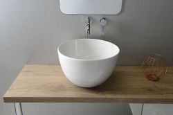 DOME umywalka ceramiczna nablatowa 45,5x22,5x45,5 cm, bez odpływu