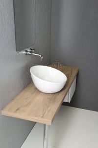 DOME OBLIQUO umywalka ceramiczna nablatowa 44,5x26,5x44,5 cm, bez odpływu