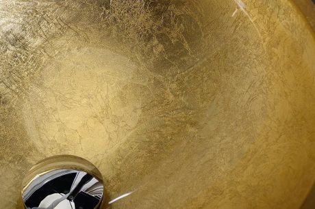 Przejdź do produktu MURANO BLACK-GOLD umywalka szklana nablatowa, średnica 40cm, czarny/złoto