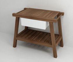 PRIM szafka umywalkowa 92x72x50cm, buk/biały