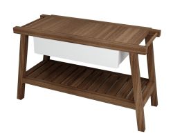 PRIM szafka umywalkowa 125x72x50cm, buk/biały