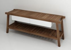 PRIM szafka umywalkowa 183x72x50cm, buk/biały