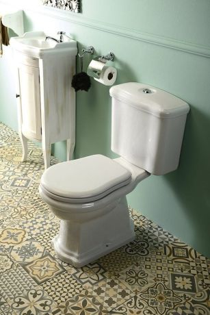 Przejdź do produktu RETRO kompakt WC, odpływ pionowy, biały-chrom