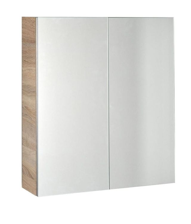 VEGA szafka z lustrem, 60x70x18cm, dąb platin