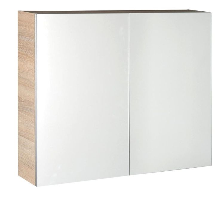 VEGA szafka z lustrem, 80x70x18cm, dąb platin