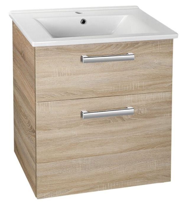 VEGA szafka umywalkowa 62x72,6x43,8 cm, 2 szuflady, dąb platin