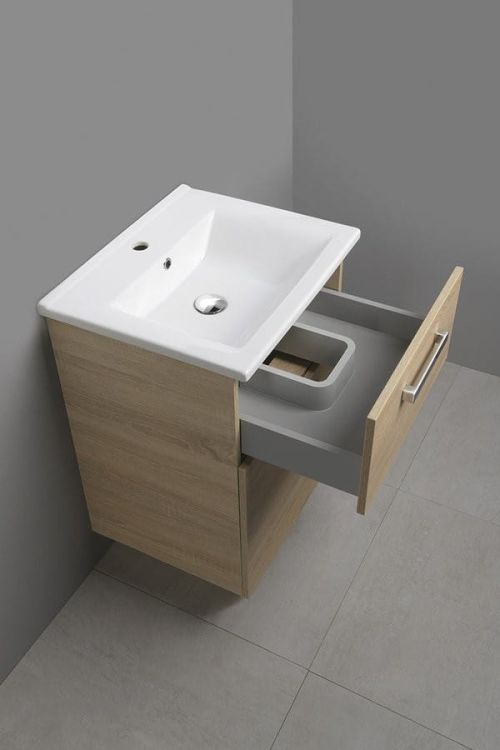 VEGA szafka umywalkowa 62x72,6x43,8 cm, 2 szuflady, dąb platin