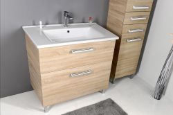 VEGA szafka umywalkowa 72x57,6x43,8 cm, 2 szuflady, dąb platin