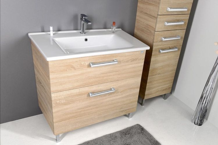 VEGA szafka umywalkowa 72x57,6x43,8 cm, 2 szuflady, dąb platin