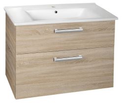 VEGA szafka umywalkowa 82x67,6x43,8 cm, 2 szuflady, dąb platin