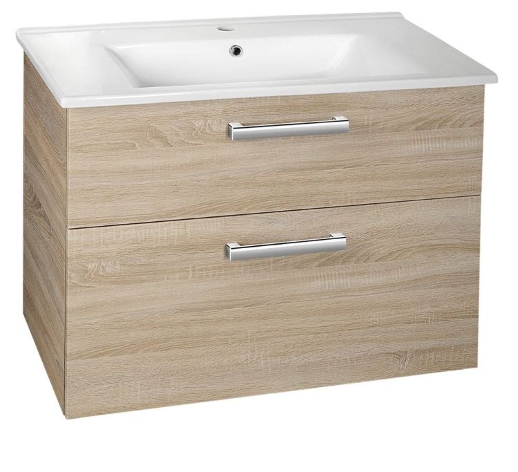 VEGA szafka umywalkowa 82x67,6x43,8 cm, 2 szuflady, dąb platin
