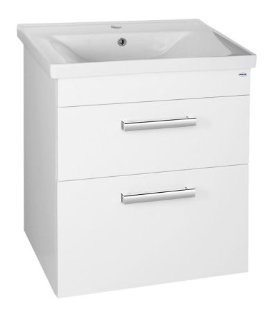 Przejdź do produktu POLY szafka umywalkowa 61,5x74,6x43 cm, 2 szuflady, biała