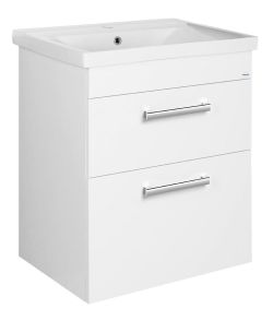 POLY szafka umywalkowa 61,5x74,6x43 cm, 2 szuflady, biała