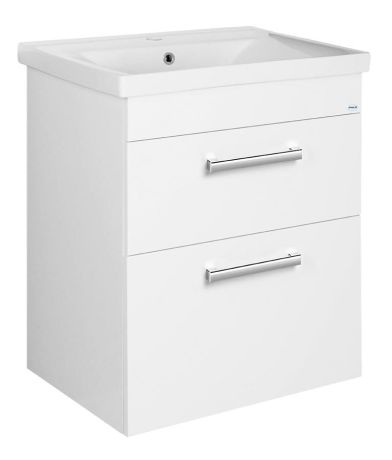 Przejdź do produktu POLY szafka umywalkowa 61,5x74,6x43 cm, 2 szuflady, biała