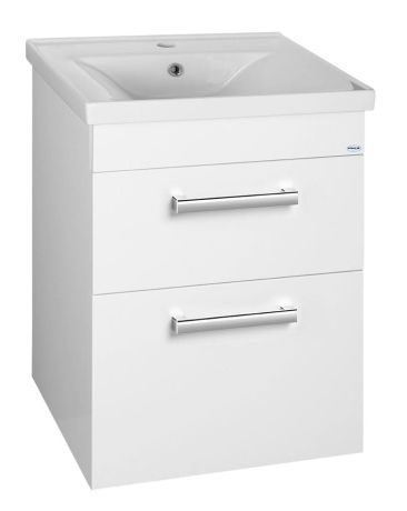 Przejdź do produktu POLY szafka umywalkowa 51,8x74,6x44 cm, 2 szuflady, szuflada, biała