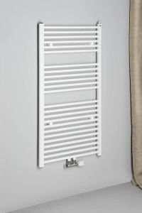 DIRECT Grzejnik łazienkowy, zasilanie centralne, 450x986 mm, 415 W, biały
