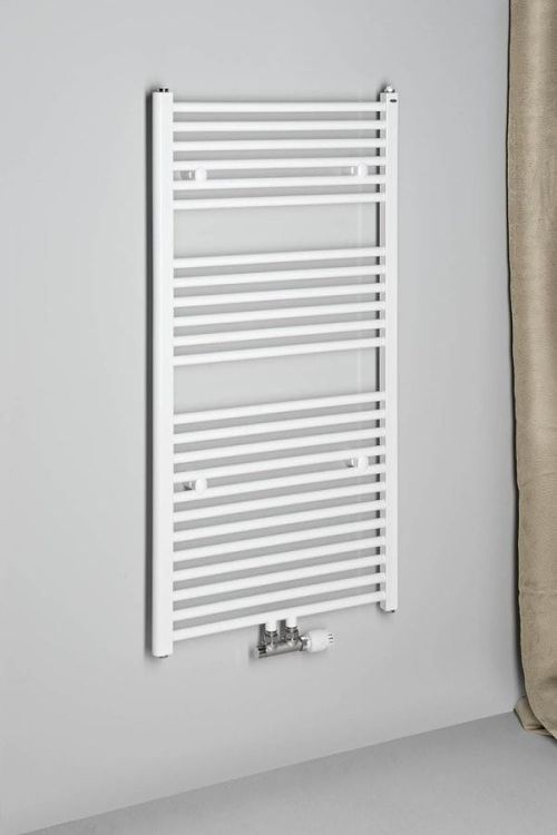 DIRECT Grzejnik łazienkowy, zasilanie centralne, 450x986 mm, 415 W, biały