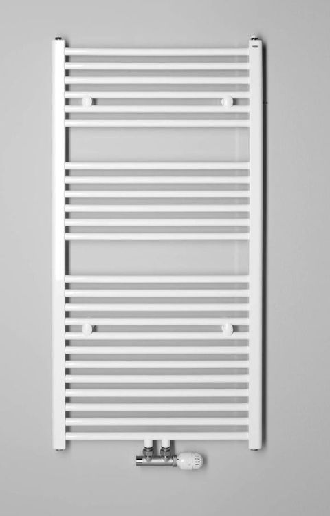 DIRECT Grzejnik łazienkowy, zasilanie centralne, 600x1322 mm, 693 W, biały