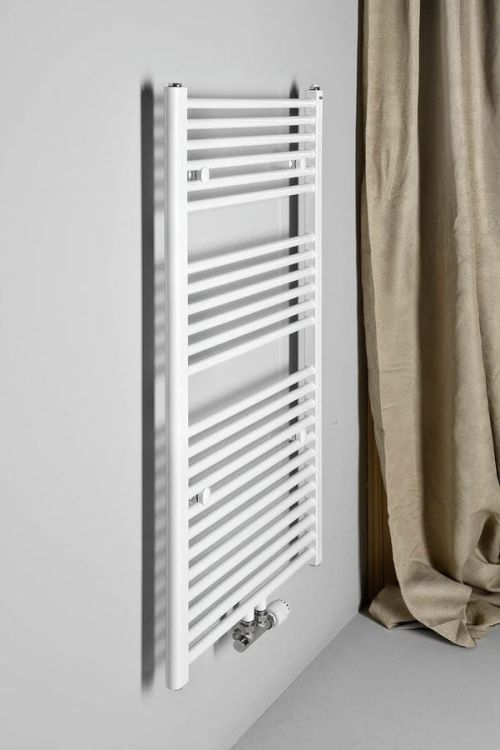 DIRECT Grzejnik łazienkowy, zasilanie centralne, 600x1322 mm, 693 W, biały