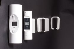 Grzałka elektryczna z termostatem, zdalne sterowanie 600W, okrągła, biała