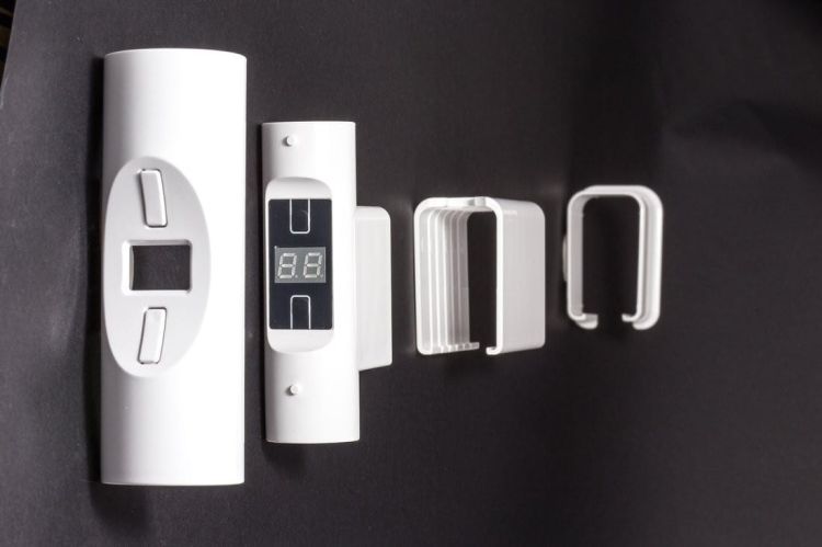 Grzałka elektryczna z termostatem, zdalne sterowanie 600W, okrągła, biała