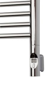 Grzałka elektryczna z termostatem, zdalne sterowanie 900W, okrągła, chrom