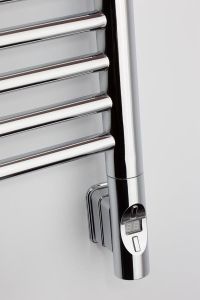 Grzałka elektryczna z termostatem, zdalne sterowanie 900W, okrągła, chrom