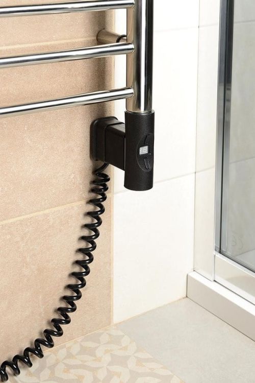 Grzałka elektryczna z termostatem, zdalne sterowanie 600W, okrągła, antracyt