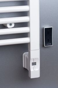 Grzałka elektryczna z termostatem, zdalne sterowanie 300W, D-kształt, biala