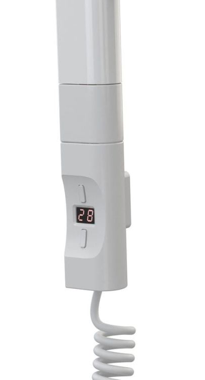 Grzałka elektryczna z termostatem, zdalne sterowanie 600W, D-kształt, biala