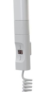 Grzałka elektryczna z termostatem, zdalne sterowanie 900W, D-kształt, biala