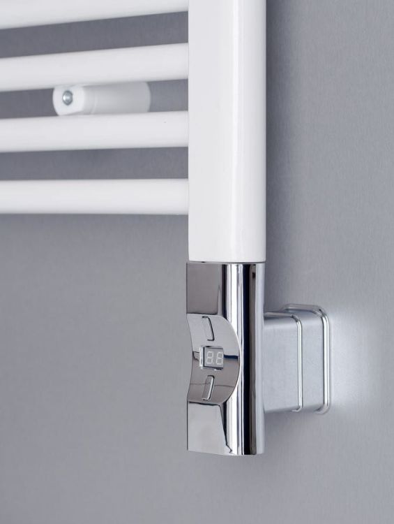 Grzałka elektryczna z termostatem, zdalne sterowanie 300W, D-kształt, chrom